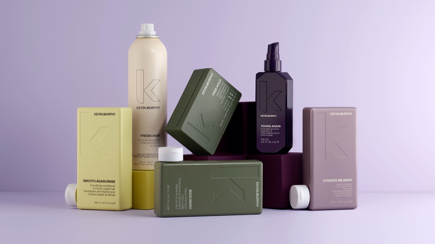 The Kevin.Murphy shelf at Hello Beauty Lounge in Red Deer